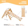 Pikler Triangle Set, 4 in 1 Toddler Climbing Toys Indoor Playground, Montessori Climbing Set with Triangle and Ramp, Large Size 