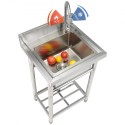 Stainless Steel Utility Sink, 1 Compartment Free Standing Small Sink Include Faucet & legs, 16 x 13 x 8.7 in Commercial Single