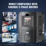 VFD 10HP, 7.5KW, 35A, 1 or 3 Phase 220V Input to 3 Phase 220V Output Variable Frequency Drive, 40-60Hz Input, 0-400Hz Output VFD