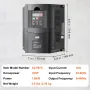 10 hk, 7,5 kW, 35amps 220V 1 eller 3-fase input til 3-fase