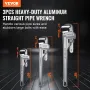 3stk aluminium lige rørnøgle sæt 10/14/18 i VVS -skruenøgle CRV