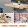 Wall Mounted Folding Table, 31.5" x 23.62" Wall Mount Drop Leaf Table, Wooden Floating Desk with Iron Bracket, Fold Down Desk fo