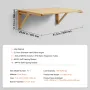 Wall Mounted Folding Table, 31.5" x 23.62" Wall Mount Drop Leaf Table, Wooden Floating Desk with Iron Bracket, Fold Down Desk fo