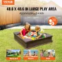 Sandkasse med dæk firkantet sandboks HDPE Sand Pit udendørs