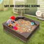 Sandkasse med dæk firkantet sandboks HDPE Sand Pit udendørs