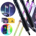 LED Whip Light Spring Base 2PCS 4FT RGB Spiral Antenna Light Remote App