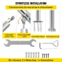 3 Step Railing Stainless Steel Transitional Handrail fit for Level Surface and 1 to 3 Steps Adjustable Stair Railing Indoor Outd