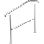 3 Step Railing Stainless Steel Transitional Handrail fit for Level Surface and 1 to 3 Steps Adjustable Stair Railing Indoor Outd