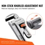 Pipe Wrench, 18" Aluminum Straight Pipe Wrench, Adjustable Plumbing Wrench, with High Strength Jaw and Ergonomic Handle, Easy to