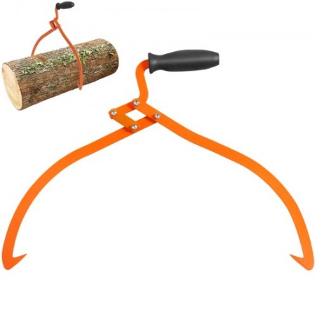 Logstænger, 20 tommer 2 klo-logging Skidding Tongs Non-Slips Grip, Steel Hand Log Gripple Med 110 lbs Lastningskapacitet, Log
