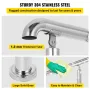 5 Step Railing Stainless Steel Transitional Handrail fit for Level Surface and 1 to 5 Steps Adjustable Stair Railing Indoor Outd