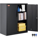Metal Storage Cabinet with 2 Magnetic Doors and 4 Adjustable Shelves, 200 lbs Capacity per Shelf, Locking Steel Storage