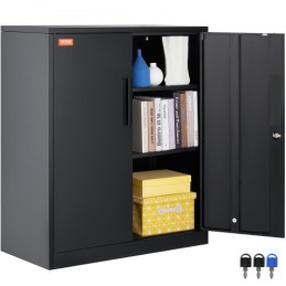 Metal Storage Cabinet with 2 Magnetic Doors and 4 Adjustable Shelves, 200 lbs Capacity per Shelf, Locking Steel Storage