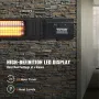 Infrared Heater, 3000W Remote Control Electric Space Infrared Heater, IP65 Protection Carbon Infrared Outdoor Heater w/ 9 Speeds