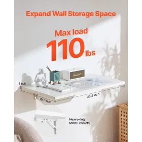 Wall Mounted Floating Folding Table Laptop Desk Home Office 35.43x19.69 in