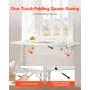 Wall Mounted Folding Table, 35.4 x 19.7 inches Wall Mount Table, Floating Desk with Iron Bracket, Fold Down Desk for Small Space