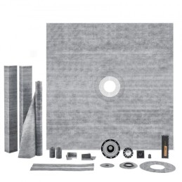 Shower Curb Kit, 1828x1828mm Shower Pan Kit with 50.8mm ABS Central Flange, 101.6mm Stainless Steel Grate, Waterproof Shower
