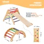 Pikler Triangle Set, 5 in 1 Toddler Climbing Toys Indoor Playground, Montessori Climbing Set with Triangle, Ramp, and Arch, Larg
