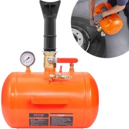 Tire Bead Blaster, 5 Gallon/19L Capacity, Includes Pressure Gauge & Handle, 145 PSI Max Inflation Tank, Operates Between 85-116