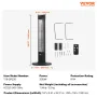 Infrared Heater, 2000W Remote Control Electric Space Heater, Patio Heater w/ 3 Speeds & Timer & Tip-Over Protection, Outdoor/Out