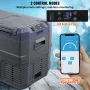 Car Refrigerator, 32 L Dual Zone Portable Freezer, 12 Volt Car Refrigerator Fridge, -4℉-68℉ Adjustable Range, 12/24V DC and 100-
