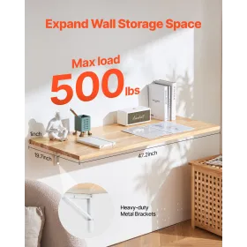 Wall Mounted Floating Folding Table Laptop Desk Home Office 47.24x19.69 in