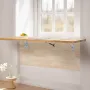Wall Mounted Folding Table, 47.2 x 19.7 inches Wall Mount Table, Floating Desk with Iron Bracket, Fold Down Desk for Small Space