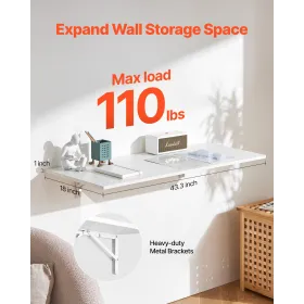 Wall Mounted Floating Folding Table Laptop Desk Home Office 43.31x18.11 in