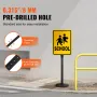 Cast Iron Sign Post, 4 ft Portable Heavy Duty Steel Post Sign Holder with Hard Plastic Base & Wheels, U-Channel Sign Stand for G