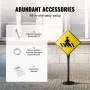 Cast Iron Sign Post, 4 ft Portable Heavy Duty Steel Post Sign Holder with Hard Plastic Base & Wheels, U-Channel Sign Stand for G