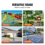 Cast Iron Sign Post, 4 ft Portable Heavy Duty Steel Post Sign Holder with Hard Plastic Base & Wheels, U-Channel Sign Stand for G