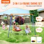 Swing Sets for Backyard, 440lbs Load Capacity Swing Set, with 1 Saucer Swing Seat, 1 Belt Swing Seat, Heavy Duty A-Frame Metal S