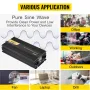 Ren sinusbølgeinverter 2500W Power Inverter DC 12V AC 230V