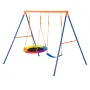 Swing Sets for Backyard, 440lbs Load Capacity Swing Set, with 1 Saucer Swing Seat, 1 Belt Swing Seat, Heavy Duty A-Frame Metal S