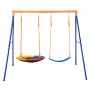 Swing Sets for Backyard, 440lbs Load Capacity Swing Set, with 1 Saucer Swing Seat, 1 Belt Swing Seat, Heavy Duty A-Frame Metal S