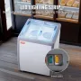 Commercial Ice Cream Display Case, 158 L Chest Freezer, Mobile Glass Top Deep Freezer, Restaurant Gelato Dipping Cabinet, 2 Slid