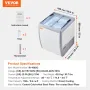 158 L Kommerciel is Display Case Gelato Dipping Freezer Cabinet