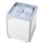 Commercial Ice Cream Display Case, 158 L Chest Freezer, Mobile Glass Top Deep Freezer, Restaurant Gelato Dipping Cabinet, 2 Slid