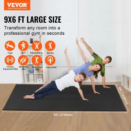 Exercise Mat, Non Slip High Density Premium Yoga Mat, Exercise Yoga Mat for Men & Women, Fitness & Exercise Mat with Bag & Carry