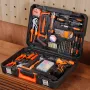 Tool Kit, 146 Piece General Household Hand Tool Set, with Electric Drill and Portable Tool Storage Case, High-Quality Steel, for