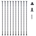 Trappe Metal Balusters, 44 '' X 1/2 "Galvaniseret stål dekorative banisterspindler, 10 pakkedækbaluster med hule vendinger,