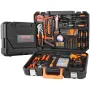 Tool Kit, 146 Piece General Household Hand Tool Set, with Electric Drill and Portable Tool Storage Case, High-Quality Steel, for