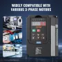 VFD 1HP, 0.75KW, 3.5A, 1 or 3 Phase 220V Input to 3 Phase 220V Output Variable Frequency Drive, 40-60Hz Input, 0-400Hz Output VF