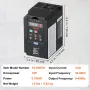 VFD 1HP, 0.75KW, 3.5A, 1 or 3 Phase 220V Input to 3 Phase 220V Output Variable Frequency Drive, 40-60Hz Input, 0-400Hz Output VF