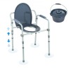 Commode Chair, Bedside Commode with Wider Toilet Seat, 7-Level Adjustable Height, 5.8L Removable Bucket, Easy to Assemble, 350
