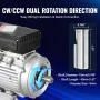 0.55KW Electric Motor 1400 rpm, AC 220~240V 4.5A, 80, B34 Frame, Air Compressor Motor Single Phase, 19mm Keyed Shaft, CW/CCW Rot