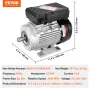 0,55 kW Electric Motor 1400 o / m AC 220 ~ 240V 4,5A 1-fase 19