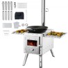 Wood Stove, 86 inch, Stainless Steel Camping Tent Stove, Portable Wood Burning Stove with Chimney Pipes & Gloves,