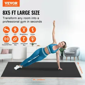 Exercise Mat Non Slip Yoga Mat Gym Fitness Pilate Workout Mat (8x5ft)