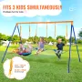 Swing Sets for Backyard, 600lbs Load Capacity Swing Set, with 1 Saucer Swing Seat, 2 Belt Swing Seats, Heavy Duty A-Frame Metal 
